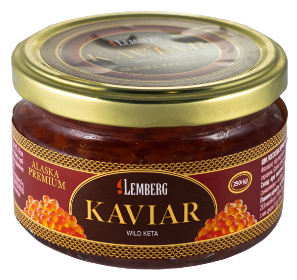 Лососевая красная икра кеты 250 г Lemberg Alaska Premium (кошерная)