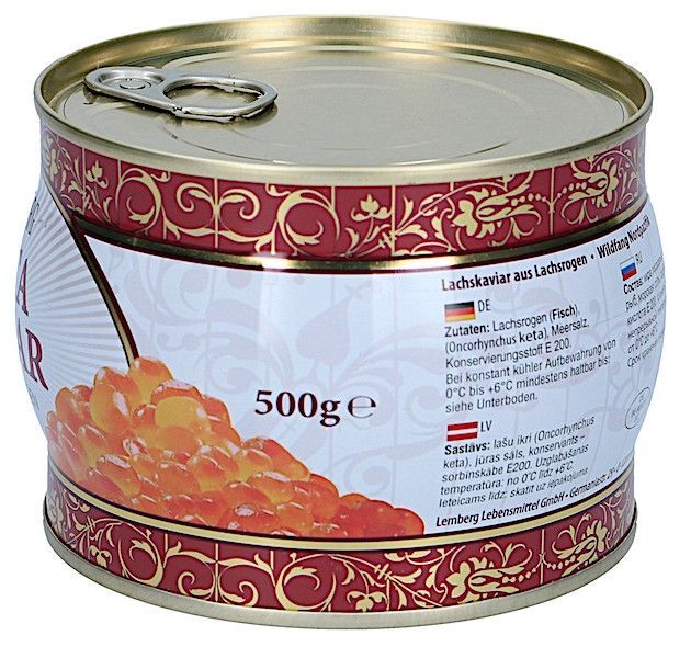 Лососевая красная икра кеты 500 г Lemberg Premium (кошерная)